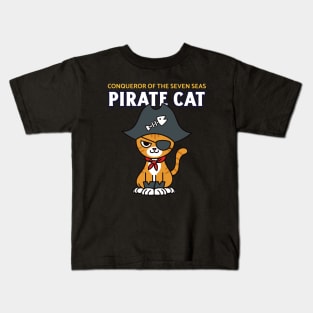 Pirate Cat Cute Anime Kids T-Shirt